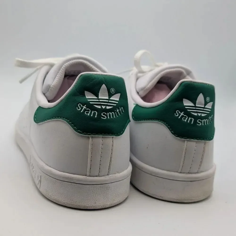 Adidas White and Green Stan Smith Sneakers (6.5)